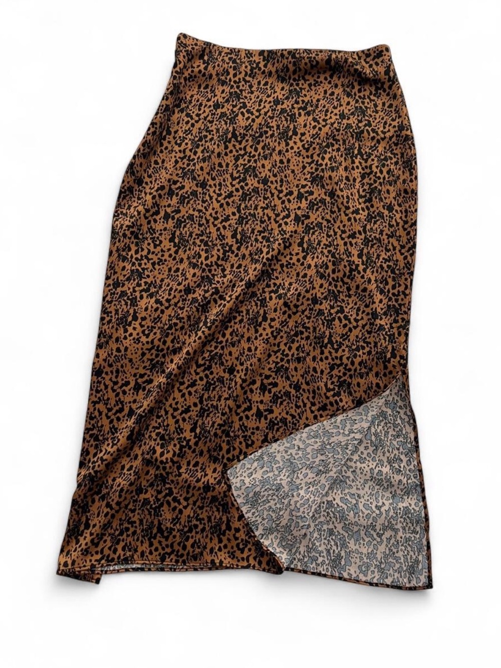 Halogen Leopard Print Maxi Skirt - Brown & Black Small - Picture 3 of 5